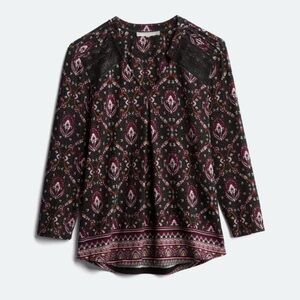 Daniel Rainn Black and Brown Patterned Women's Top